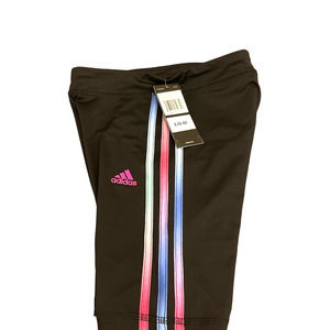 New Adidas Striped Shorts Girl Sz L(14) NWT